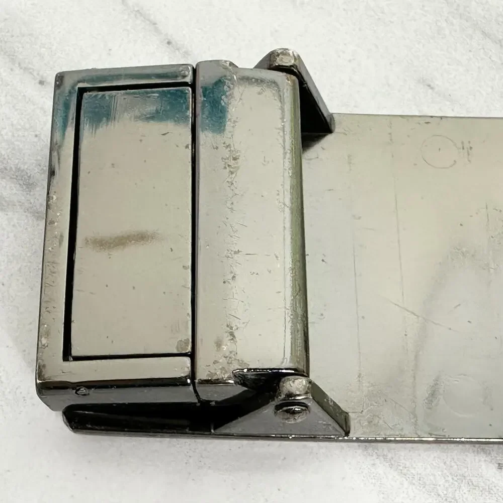 Textured Gunmetal Tone Reversible Clamp On Belt Buckle